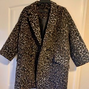 New COACH Ocelot leopard coat jacket SMALL/medium